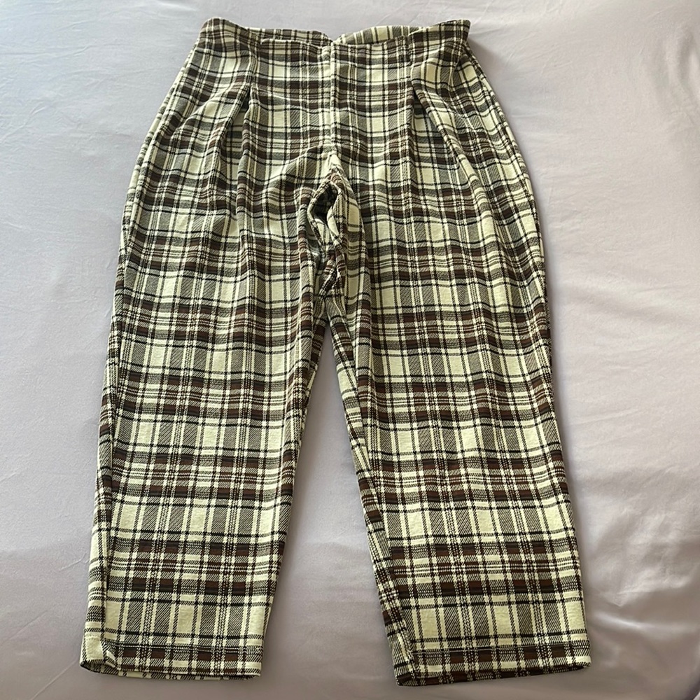 NWOT Free People plaid wide leg pants